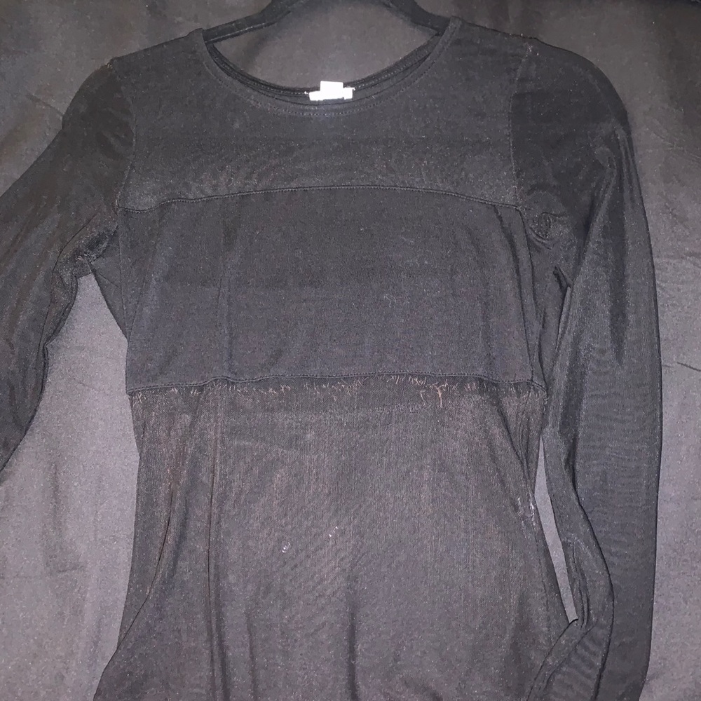 Black mesh bodysuit